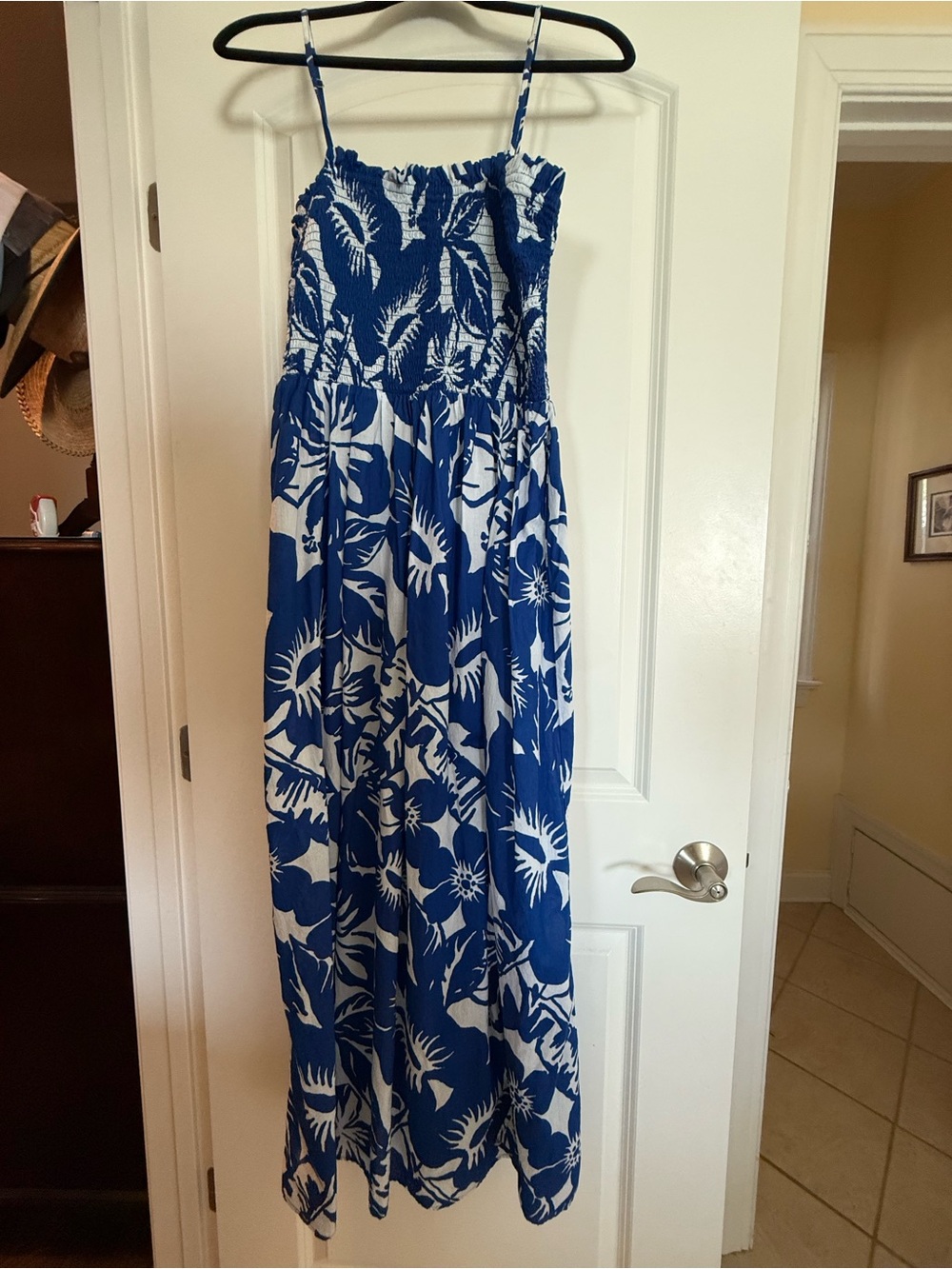 LOFT Beach Dress Blue and White
